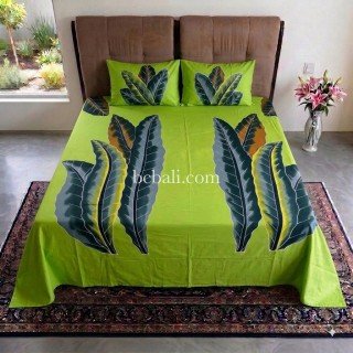 Bedsheet Hand Painted Flowers Pattern Made in Bali